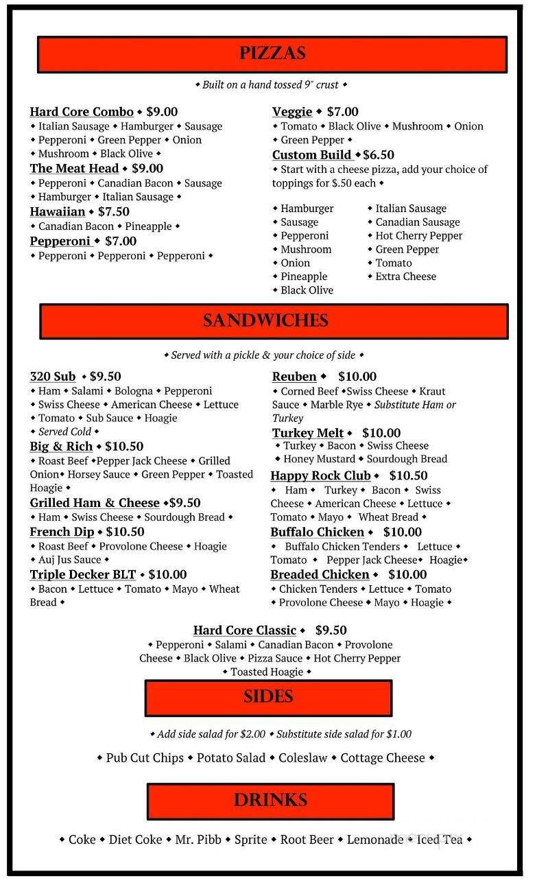 Hard Core Cafe - Gladstone, MO menu_pic