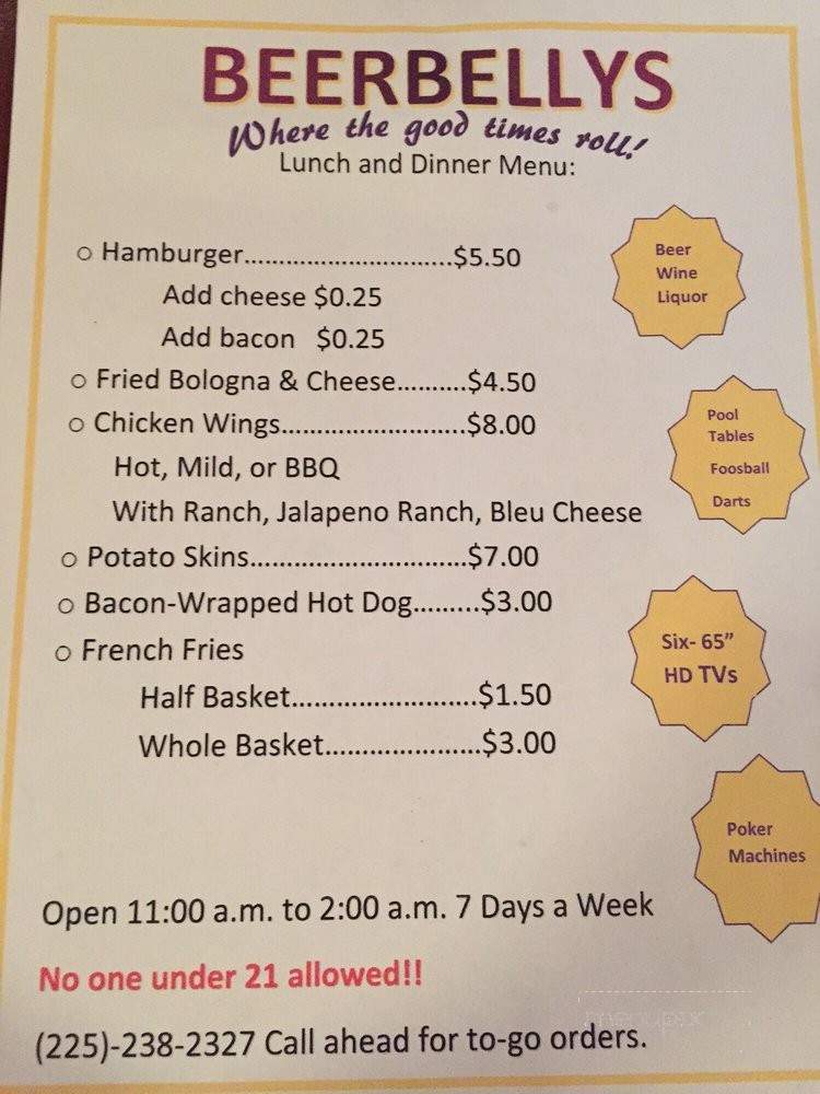 /250811742/Beer-Bellys-Plaquemine-LA - Plaquemine, LA