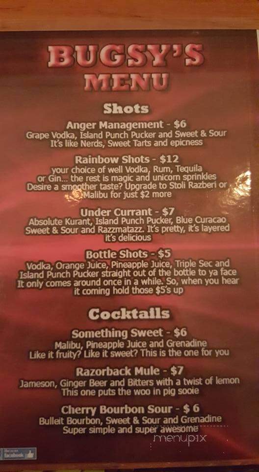 Bugsy's - Fayetteville, AR menu_pic