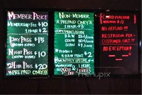 I PC Bang Internet Cafe - Los Angeles, CA menu_pic