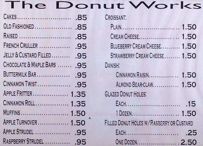 Donut Works - Novato, CA menu_pic