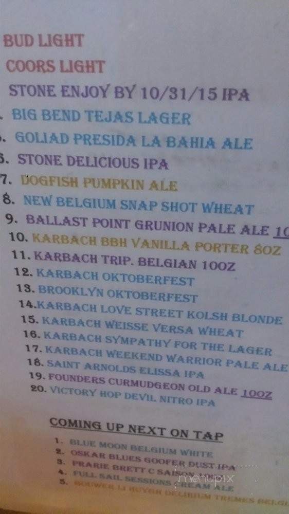 Tapology Texas Pub - Corpus Christi, TX menu_pic
