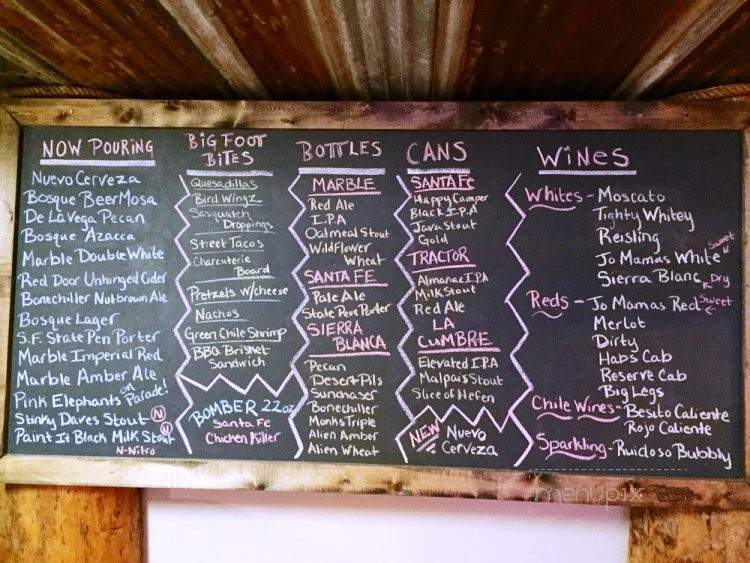 Hidden Tap - Ruidoso, NM menu_pic