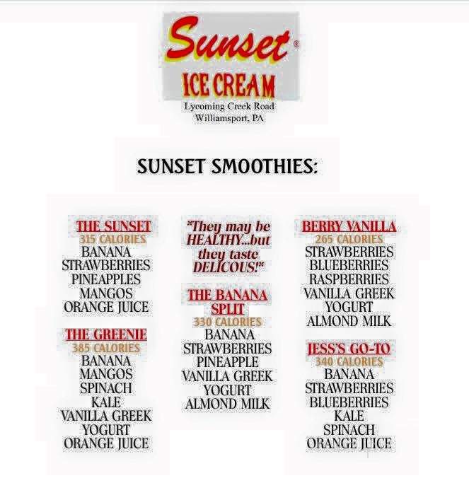 Sunset Ice Cream Parlor - Williamsport, PA menu_pic