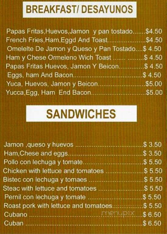 Sanchez Restaurant - Philadelphia, PA menu_pic