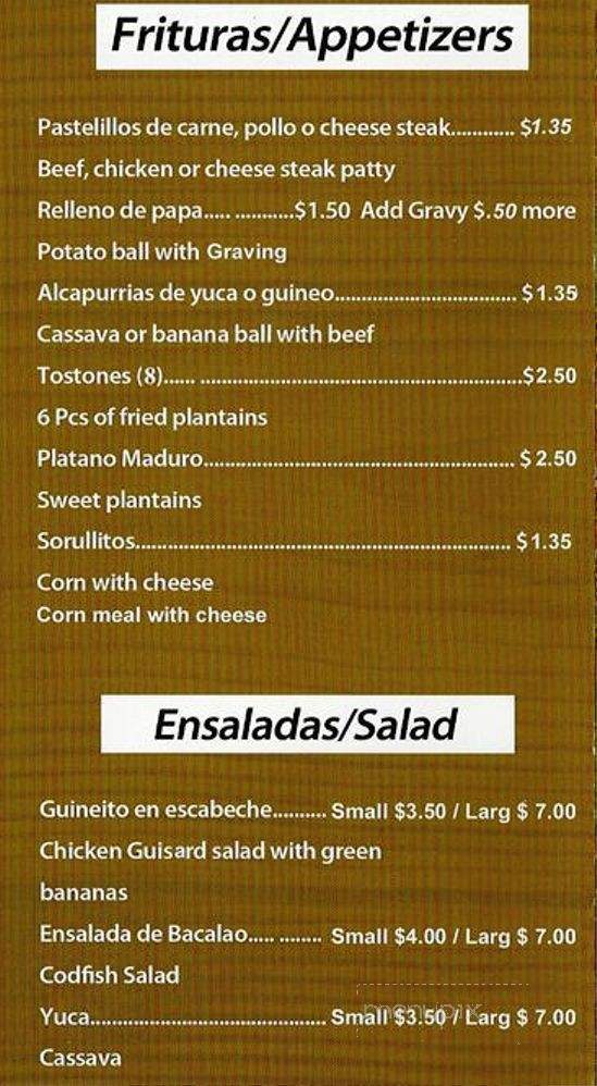 Sanchez Restaurant - Philadelphia, PA menu_pic