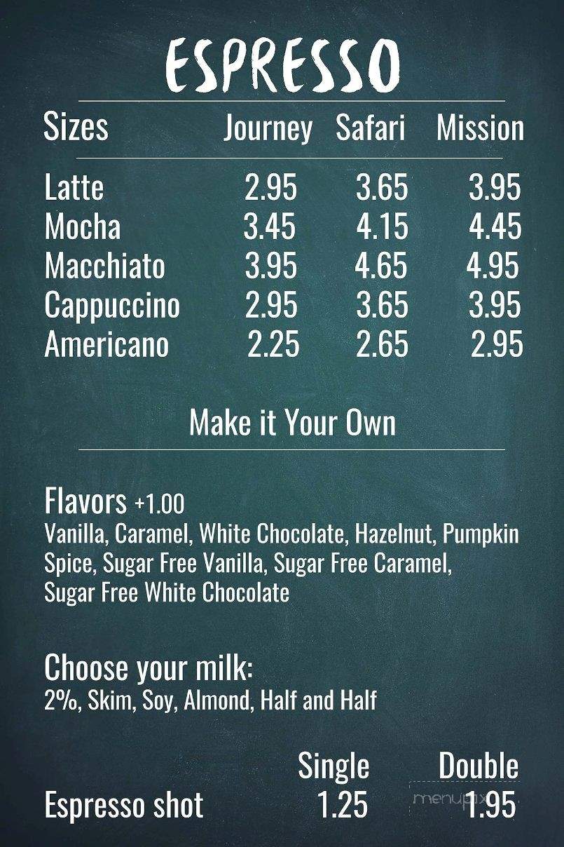 Safari Coffee - Quinton, VA menu_pic
