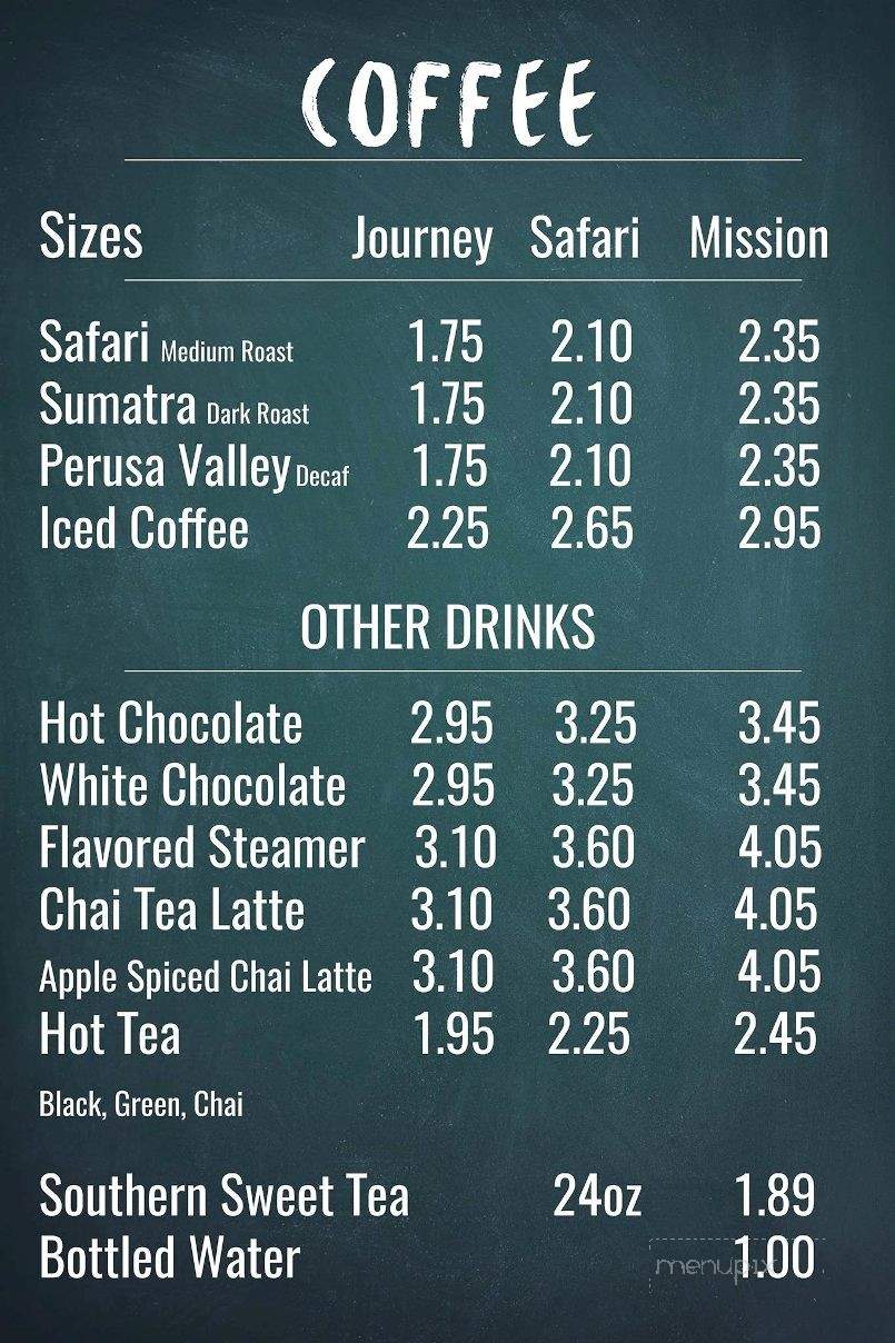 Safari Coffee - Quinton, VA menu_pic