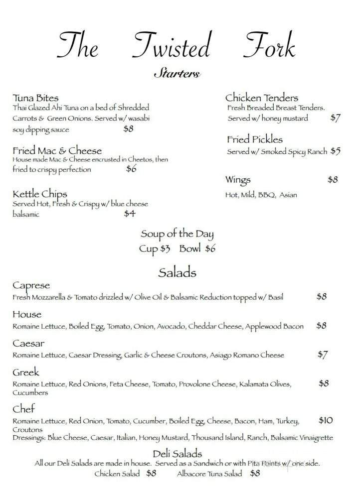 The Twisted Fork - Hampton, VA menu_pic