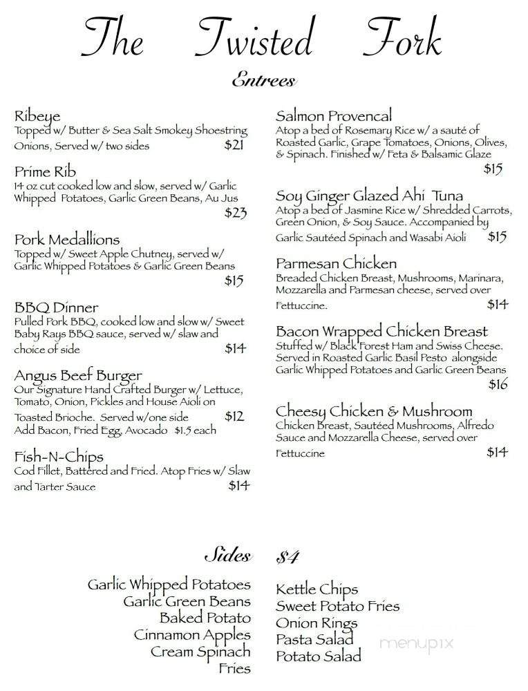 The Twisted Fork - Hampton, VA menu_pic