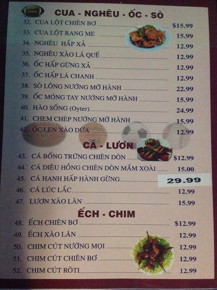 Sports Zone Cafe & Nhau - Santa Ana, CA menu_pic