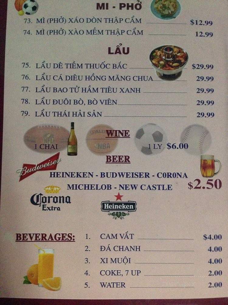 Sports Zone Cafe & Nhau - Santa Ana, CA menu_pic