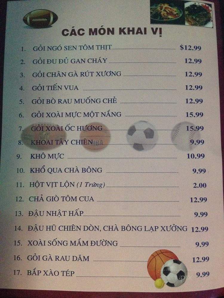 Sports Zone Cafe & Nhau - Santa Ana, CA menu_pic