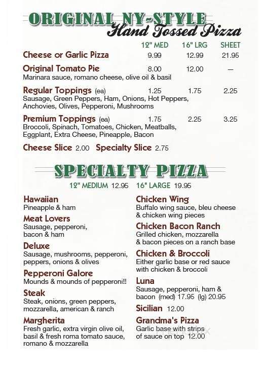 Familia Pizza - Bridgeport, NY menu_pic