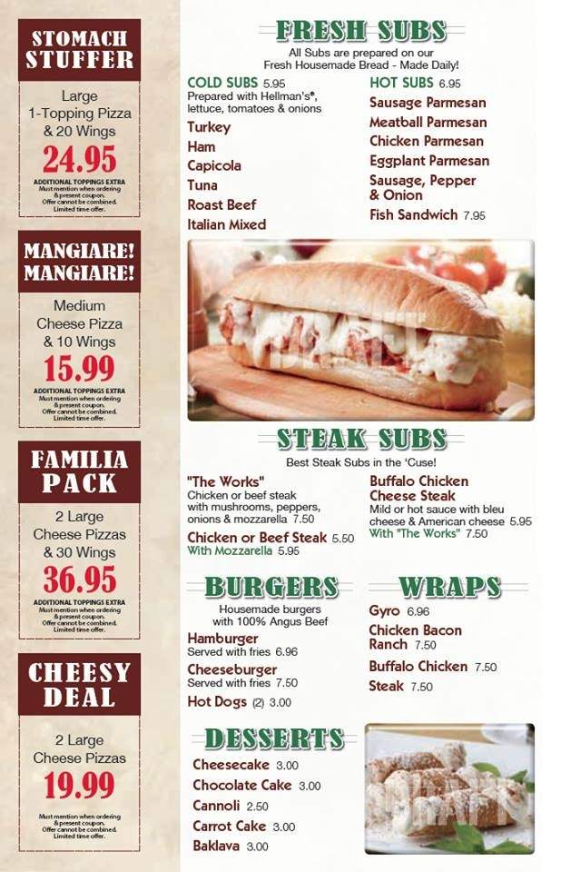 Familia Pizza - Bridgeport, NY menu_pic
