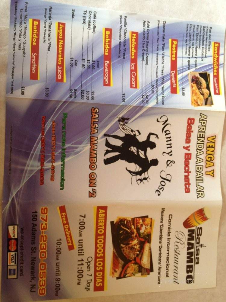 Salsa Mambo Restaurant - Newark, NJ menu_pic