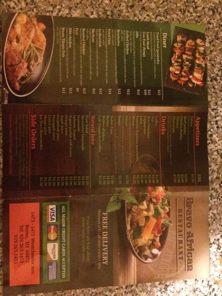 Bravo African Restaurant - East Bronx, NY menu_pic