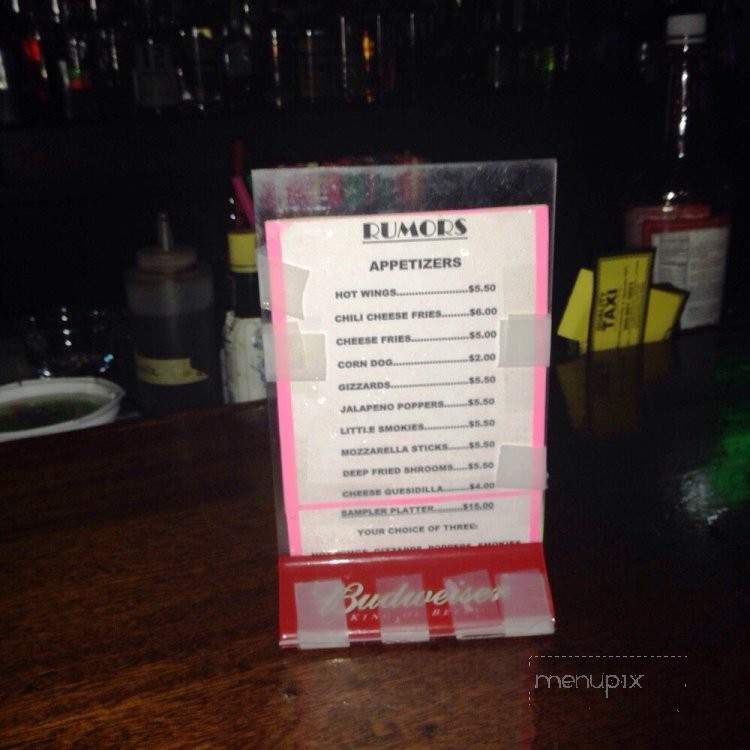 Rumors Bar & Grill - Chehalis, WA menu_pic