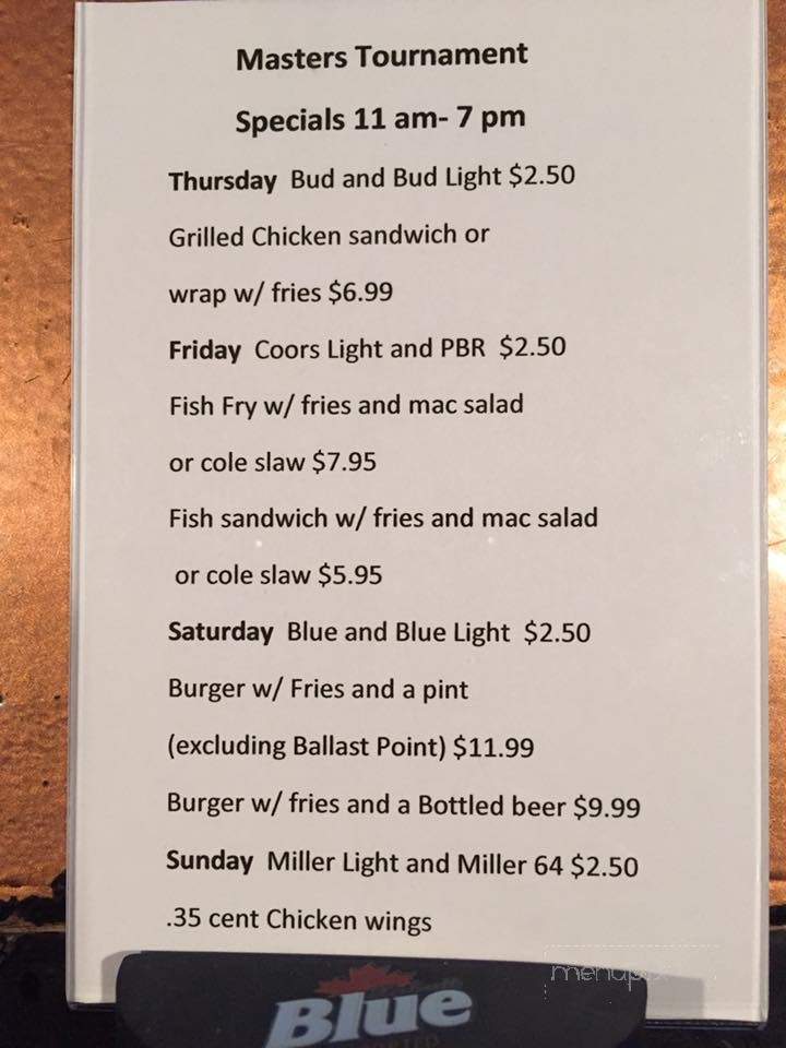 Pour House - Hamburg, NY menu_pic