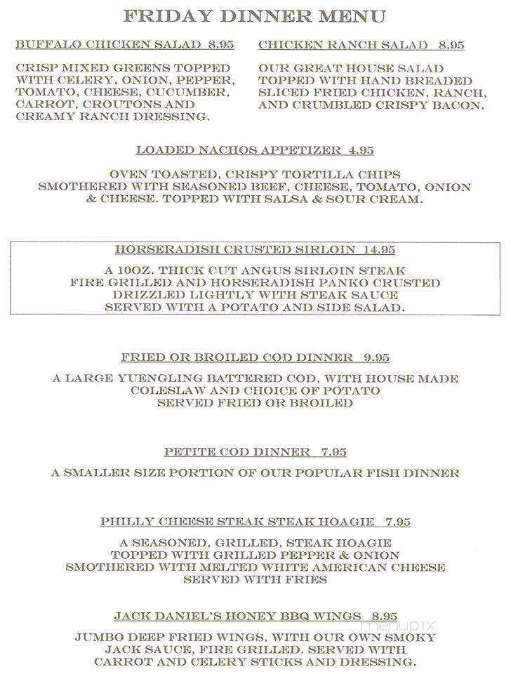 Owl's Nest - Saegertown, PA menu_pic