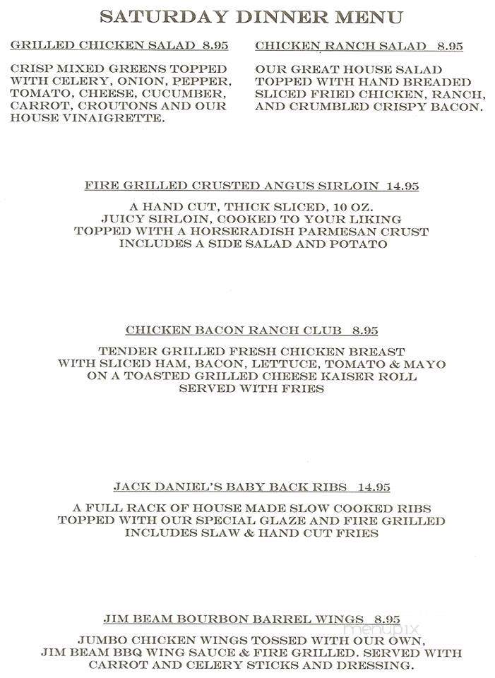 Owl's Nest - Saegertown, PA menu_pic