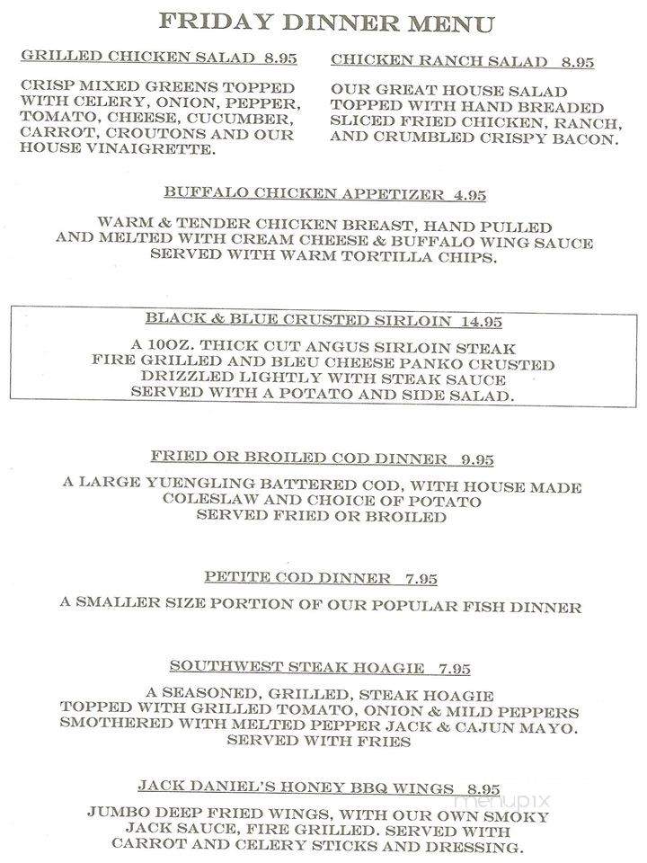 Owl's Nest - Saegertown, PA menu_pic
