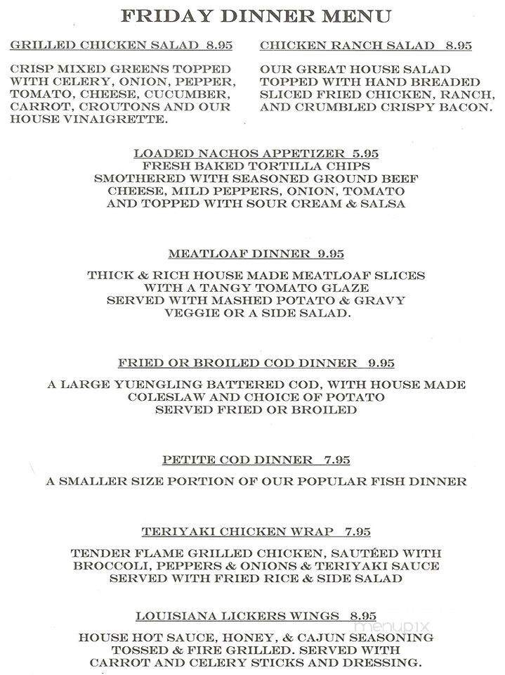 Owl's Nest - Saegertown, PA menu_pic