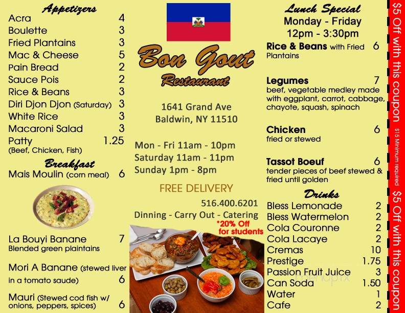 Bon Gout Restaurant - Baldwin, NY menu_pic