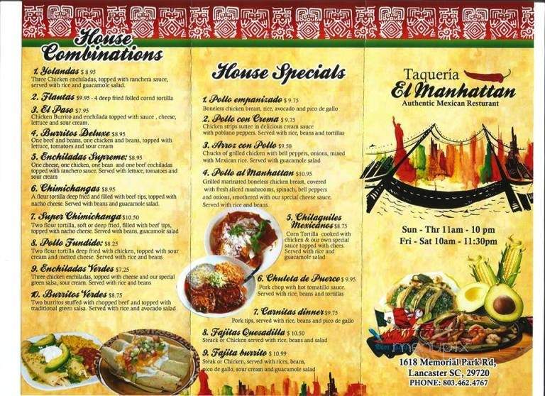 Taqueria El Manhattan - Lancaster, SC menu_pic