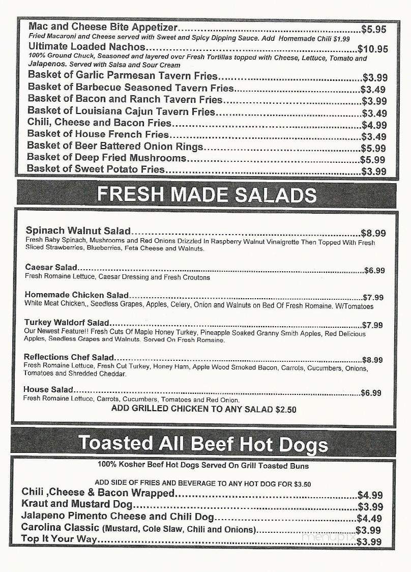 Reflections Grill - Georgetown, SC menu_pic