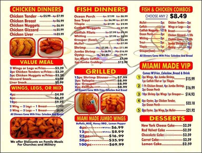 Miami Made Fish And Chicken - LaGrange, GA menu_pic