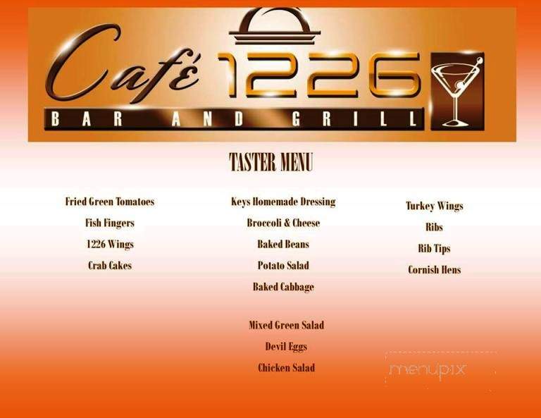 Cafe 1226 - Atlanta, GA menu_pic