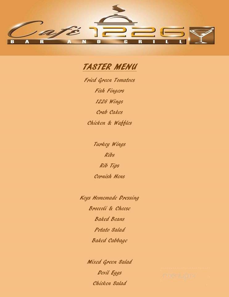 Cafe 1226 - Atlanta, GA menu_pic