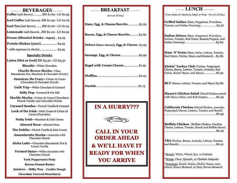 The Break Room - Bunnell, FL menu_pic