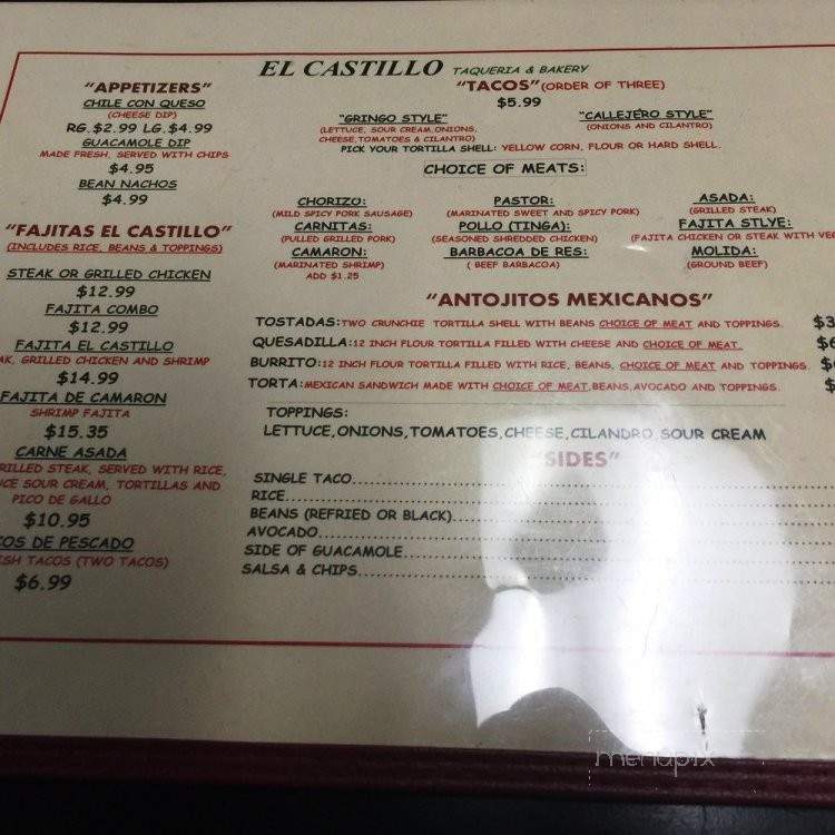 El Castillo Taqueria and Bakery - Jacksonville, FL menu_pic