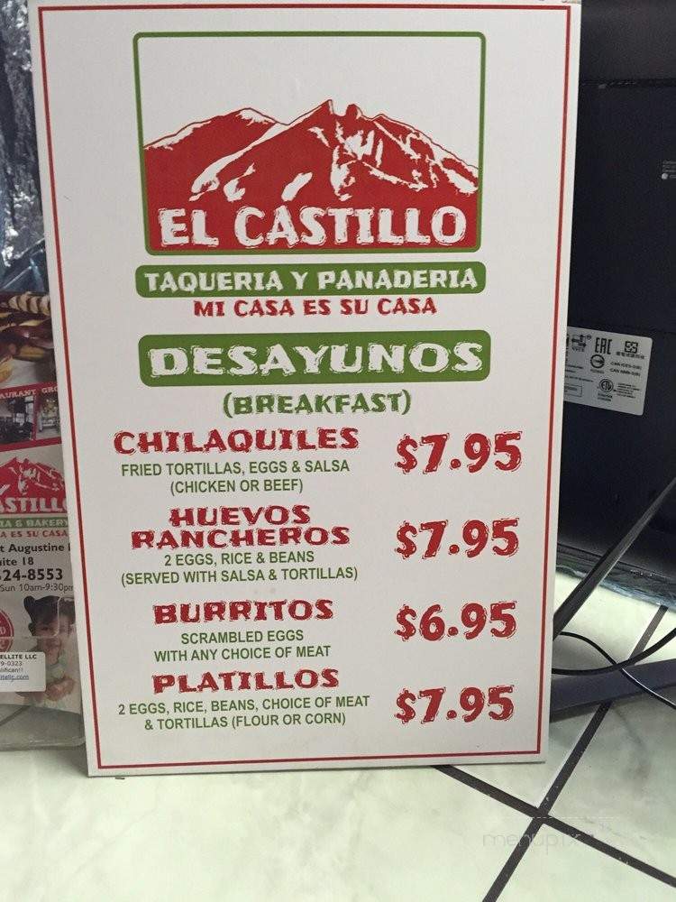 El Castillo Taqueria and Bakery - Jacksonville, FL menu_pic