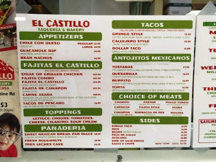 El Castillo Taqueria and Bakery - Jacksonville, FL menu_pic