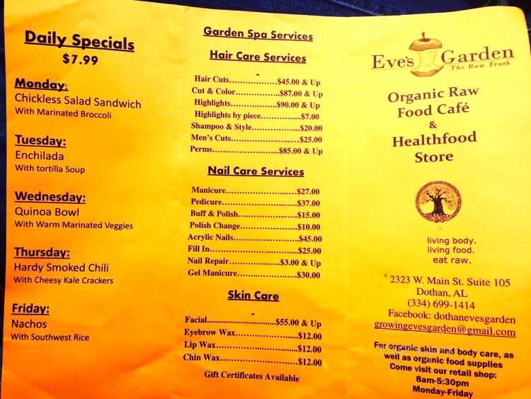 Eve's Garden - Dothan, AL menu_pic
