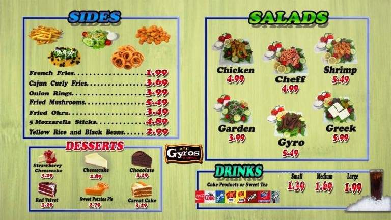 Anf Gyros and Grill - Orlando, FL menu_pic