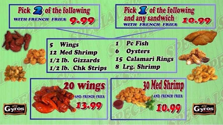 Anf Gyros and Grill - Orlando, FL menu_pic