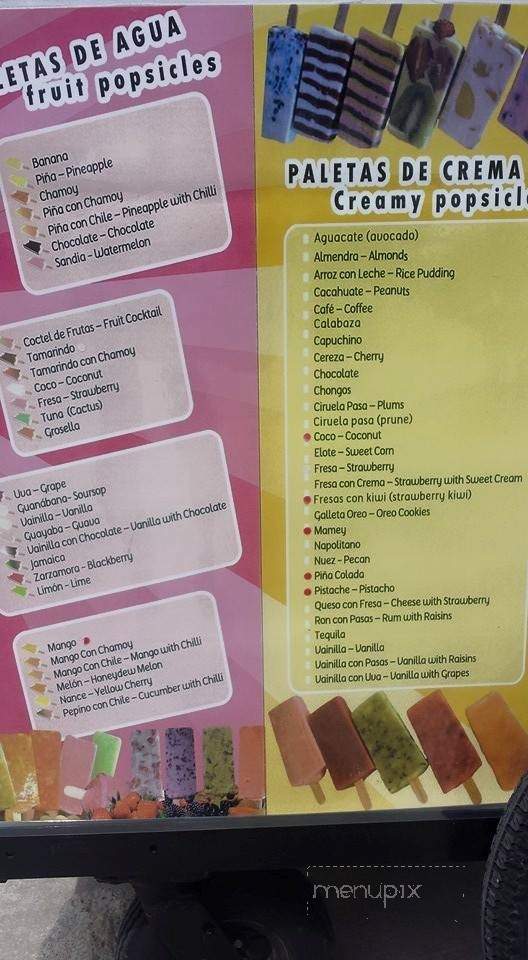 Paradise Paletas - Key West, FL menu_pic