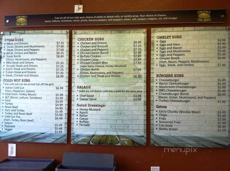 Chunky Sub - Miami, FL menu_pic
