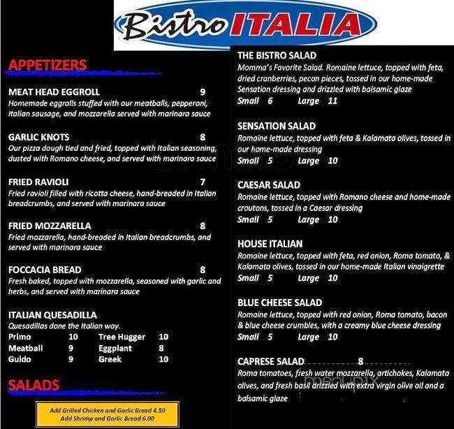 BistroItalia - Tampa, FL menu_pic