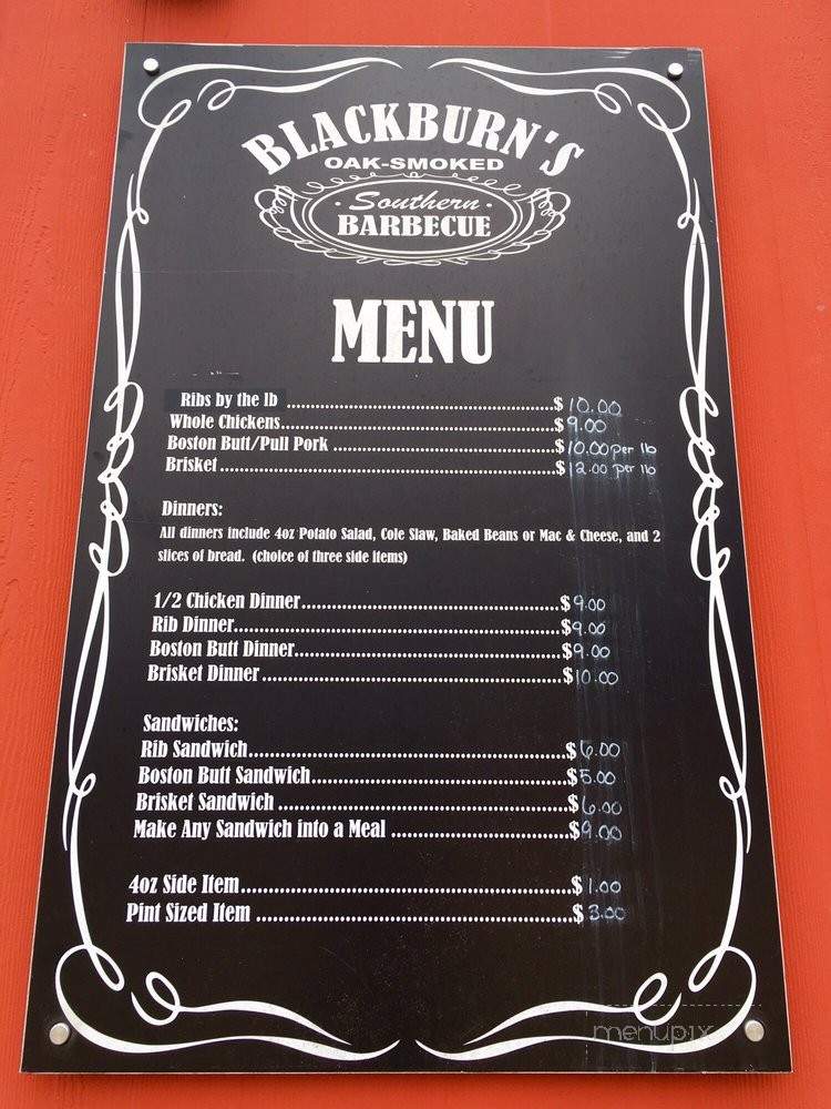 Blackburn's BBQ - Winter Haven, FL menu_pic