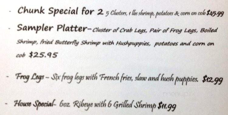 Williams' Fish House - Burnsville, MS menu_pic