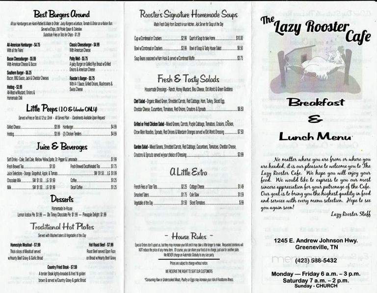 /251252093/The-Lazy-Rooster-Cafe-Greeneville-TN - Greeneville, TN