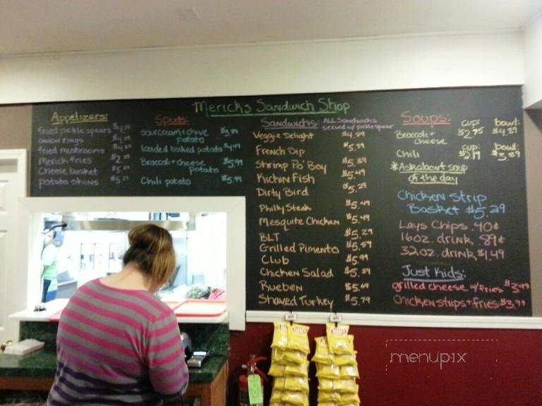 Merick's Sandwich Shop - Sikeston, MO menu_pic