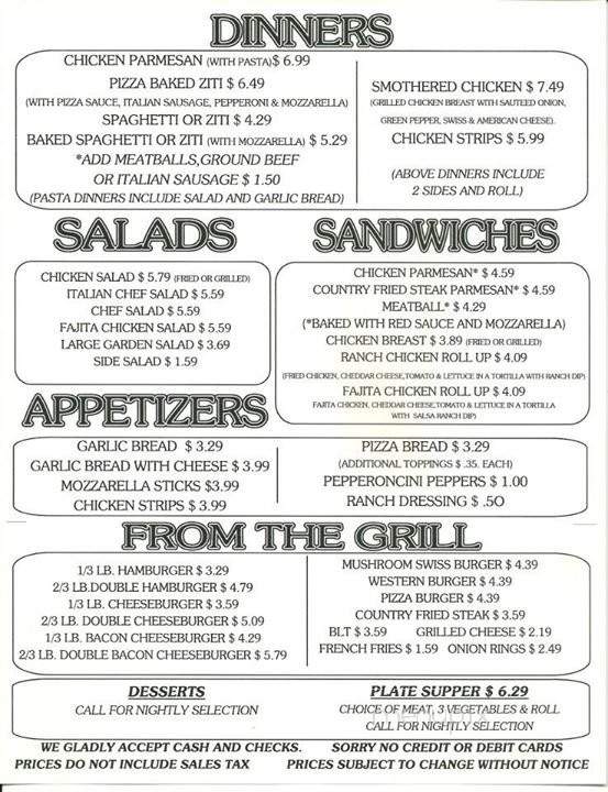 Tim's Pizza - Cunningham, KY menu_pic