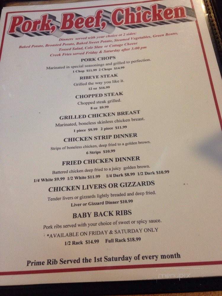 Marcy's - Leopold, IN menu_pic