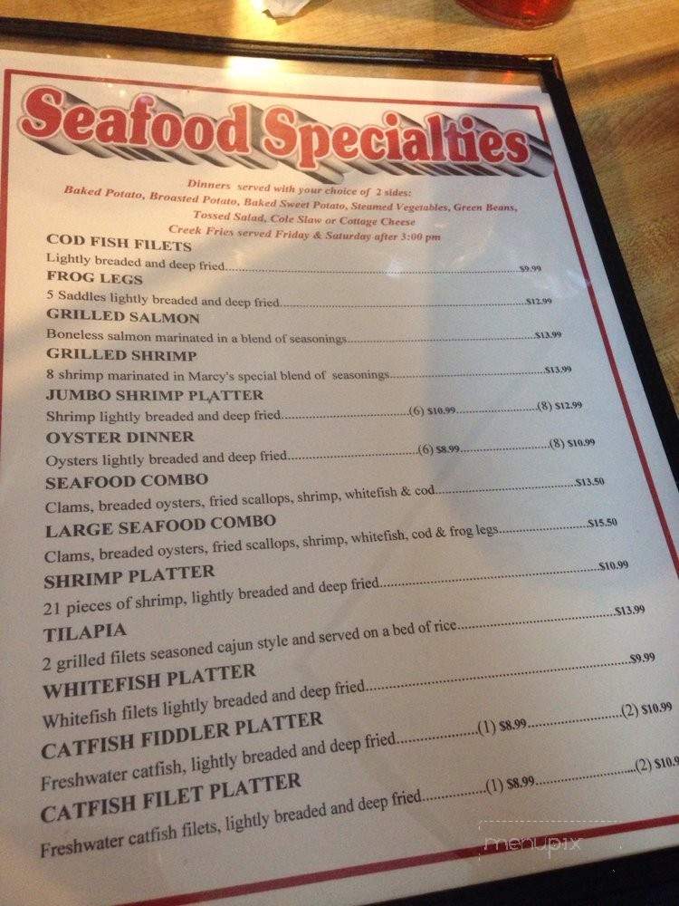 Marcy's - Leopold, IN menu_pic